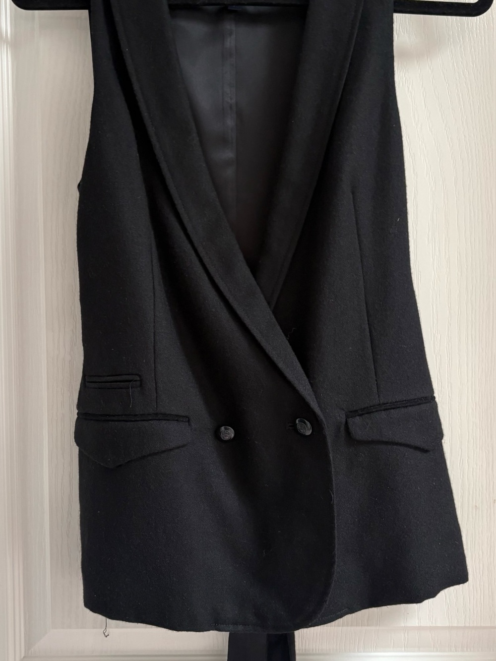 GAP Black Double-Breasted Wool Vest